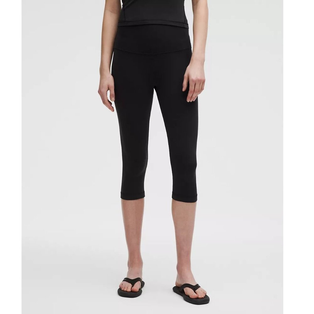 Lululemon Black Capris Yoga Pants Luon Stretch Waist Athleisure Pants 4
